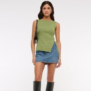 Asymmetrical button sweater tank